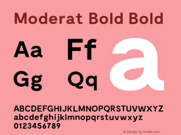 Moderat Bold Bold Version 1.000 Font Sample