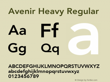 Avenir Heavy Regular 8.0d3e1图片样张