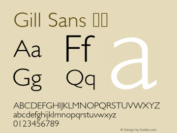 Gill Sans 细体 8.0d2e1 Font Sample