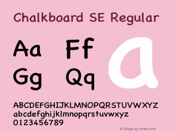 Chalkboard SE Regular 8.0d1e1 Font Sample