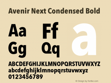 Avenir Next Condensed Bold 8.0d2e1图片样张