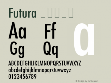 Futura 紧缩中等体 6.2d2e1 Font Sample