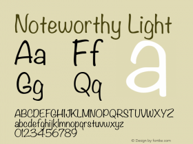 Noteworthy Light 8.0d3e1 Font Sample