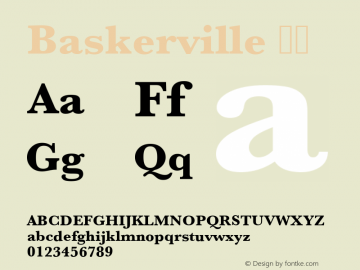 Baskerville 粗体 8.0d1e1 Font Sample