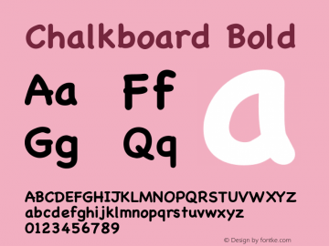 Chalkboard Bold 6.0d2e2 Font Sample