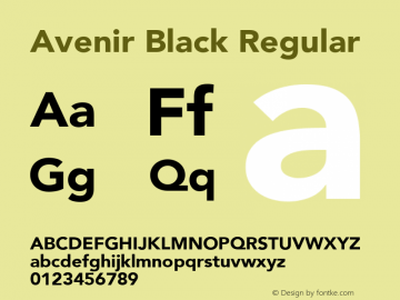 Avenir Black Regular 8.0d3e1图片样张