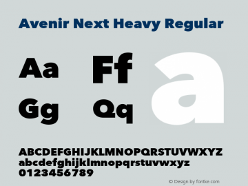 Avenir Next Heavy Regular 8.0d2e1 Font Sample