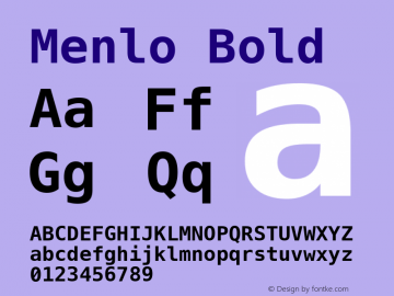 Menlo Bold 8.0d1e1 Font Sample