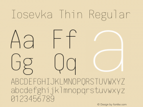 Iosevka Thin Regular 1.6.3; ttfautohint (v1.4.1) Font Sample