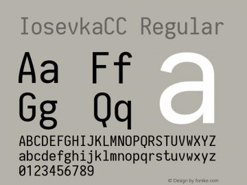 IosevkaCC Regular 1.6.3; ttfautohint (v1.4.1) Font Sample