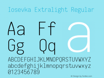 Iosevka Extralight Regular 1.6.3; ttfautohint (v1.4.1)图片样张