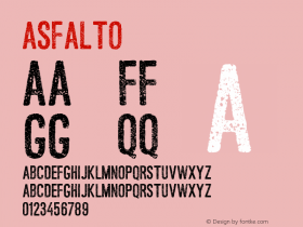 Asfalto ☞ Version 1.000 2013 initial release;com.myfonts.ffp.asfalto.regular.wfkit2.ha1c Font Sample