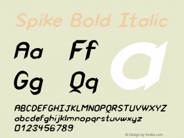 Spike Bold Italic 1.0/1995: 2.0/2001图片样张