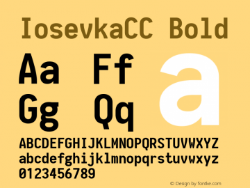 IosevkaCC Bold 1.7.0; ttfautohint (v1.4.1) Font Sample