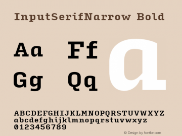 InputSerifNarrow Bold Version 0.000;PS 0.0;hotconv 1.0.72;makeotf.lib2.5.5900图片样张