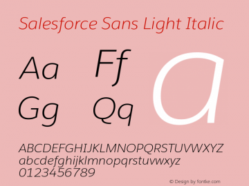 Salesforce Sans Light Italic Version 1.01 Font Sample