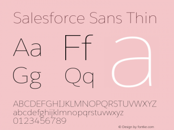 Salesforce Sans Thin Version 1.01 Font Sample