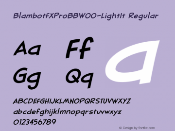 BlambotFXProBBW00-LightIt Regular Version 1.00 Font Sample