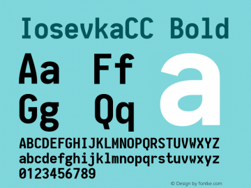 IosevkaCC Bold 1.7.1; ttfautohint (v1.4.1) Font Sample