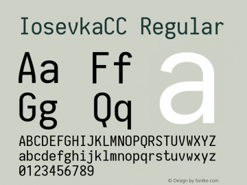 IosevkaCC Regular 1.7.1; ttfautohint (v1.4.1) Font Sample