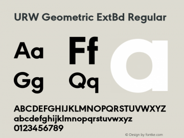 URW Geometric ExtBd Regular Version 1.00;com.myfonts.easy.urw.geometric.extra-bold.wfkit2.version.4vQL图片样张