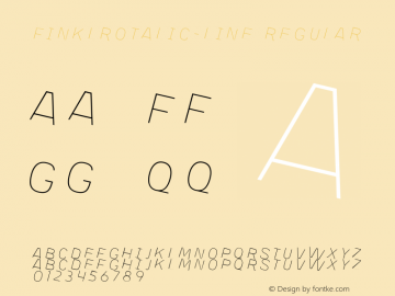 FinklRotalic-Line Regular Version 0.000;PS 0.0;hotconv 1.0.70;makeotf.lib2.5.58329 Font Sample