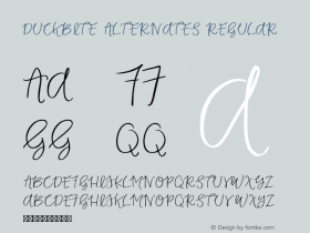 Duckbite Alternates Regular Version 1.000;PS 001.000;hotconv 1.0.70;makeotf.lib2.5.58329 Font Sample