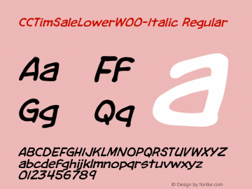 CCTimSaleLowerW00-Italic Regular Version 1.10 Font Sample