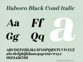 Haboro Black Cond Italic Version 1.000;com.myfonts.easy.insigne.haboro.con-black-italic.wfkit2.version.4w1V Font Sample