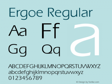 Ergoe Regular Print Artist: Sierra On-Line, Inc. Font Sample