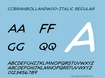 CCBrianBollandW00-Italic Regular Version 1.00 Font Sample