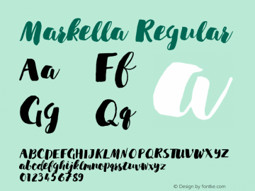 Markella Regular Unknown Font Sample