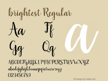 brightest Regular Version 1.000 Font Sample
