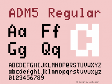 ADM5 Regular Version 001.000 Font Sample