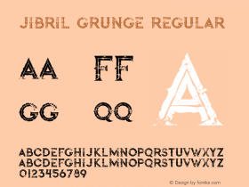 jibril grunge Regular Version 1.000 Font Sample