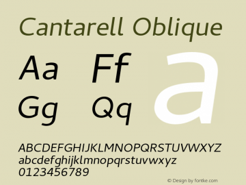 Cantarell Oblique Version 0.0.20 Font Sample