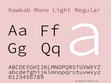 Kawkab Mono Light Regular Version 0.501图片样张