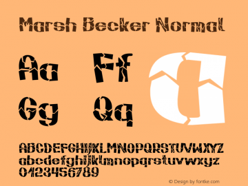 Marsh Becker Normal 1.0 Sat May 06 13:39:52 2000 Font Sample