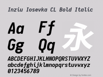 Inziu Iosevka CL Bold Italic Version 1.6.2图片样张