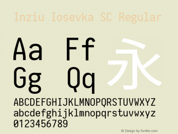 Inziu Iosevka SC Regular Version 1.6.2 Font Sample