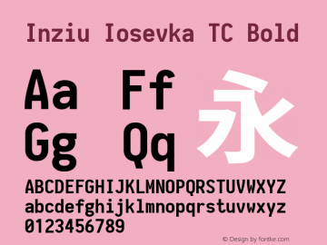 Inziu Iosevka TC Bold Version 1.6.2图片样张