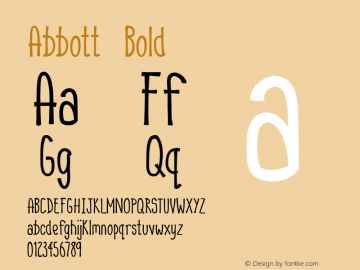 Abbott Bold Version 1.000 Font Sample