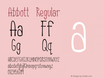 Abbott Regular Version 1.000 Font Sample