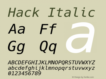 Hack Italic Version 2.019图片样张