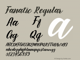 Fanatic Regular Version 1.000 Font Sample