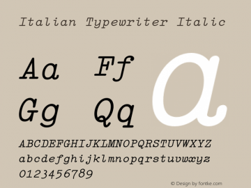 Italian Typewriter Italic Version 1.012图片样张