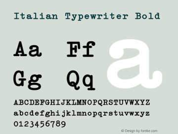 Italian Typewriter Bold Version 1.012图片样张
