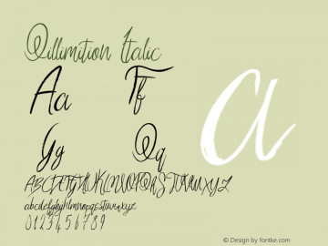 Qillimition Italic Version 1.00 January 13, 2016, initial release图片样张