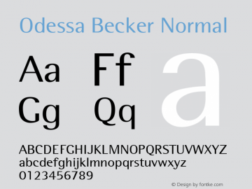 Odessa Becker Normal 1.0 Sat May 06 13:42:49 2000图片样张