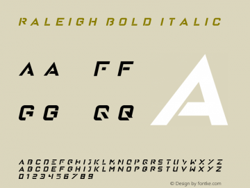 Raleigh Bold Italic Version 1.00 January 18, 2016, initial release图片样张